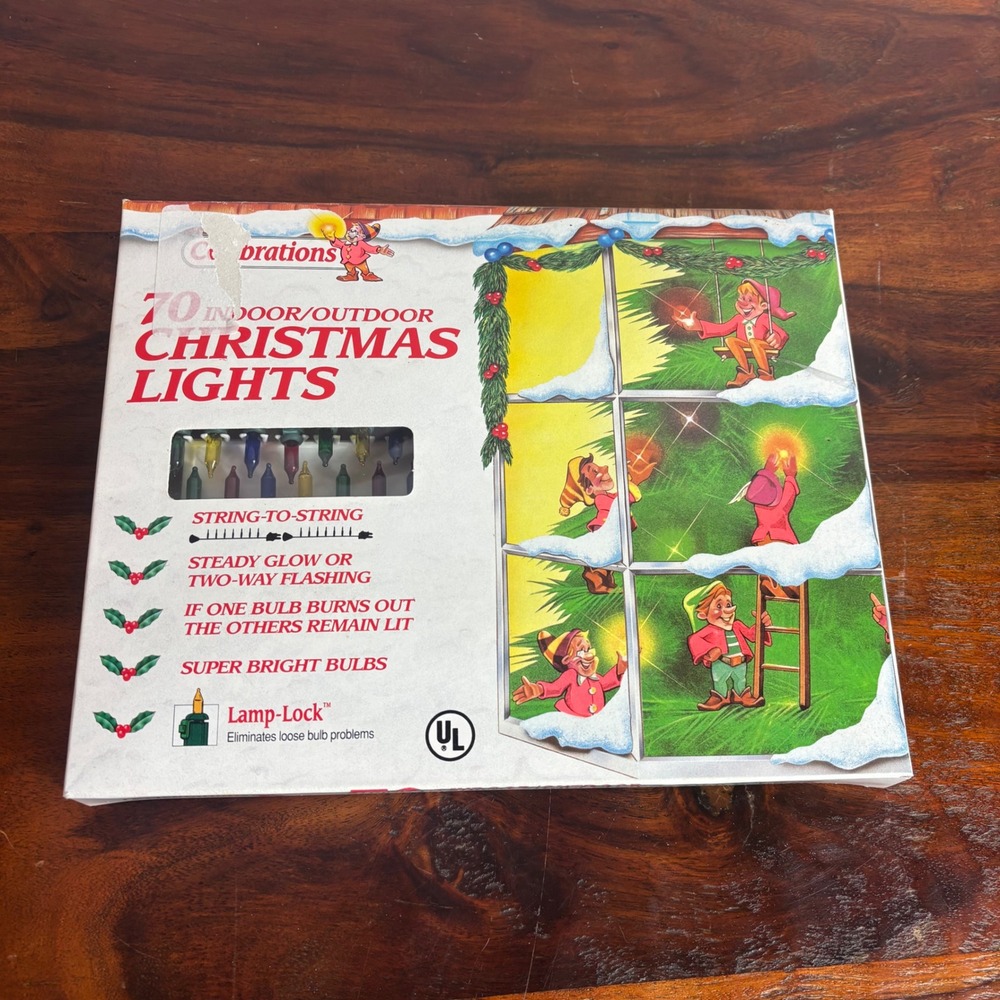 Celebrations 70 Christmas Lights Multicolor Indoor Outdoor 32ft‎ 96801 Multi